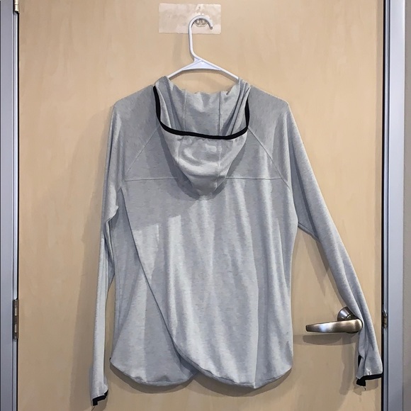 Mystree Grey Asymmetrical Yoga Full Zip Hoodie - Picture 2 of 4